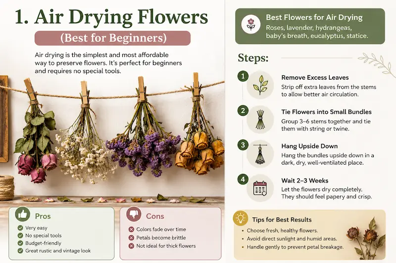 air drying flowers