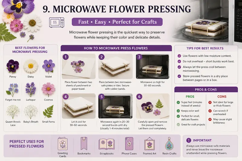 microwave flower pressing