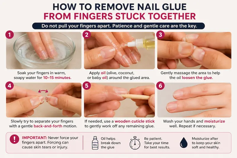 How to Remove Nail Glue From Fingers Stuck Together