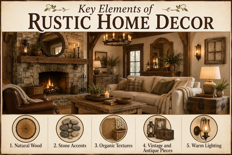 key elements of rustic home decor