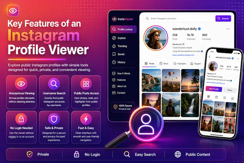 key features of an instagram profile viewer