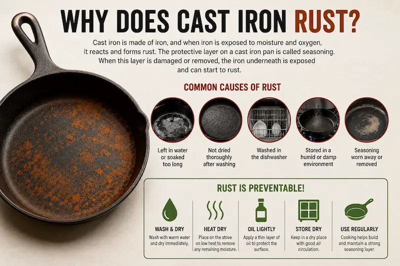 why does cast iron rust