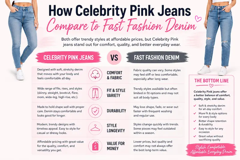 How Celebrity Pink Jeans Compare to Fast Fashion Denim