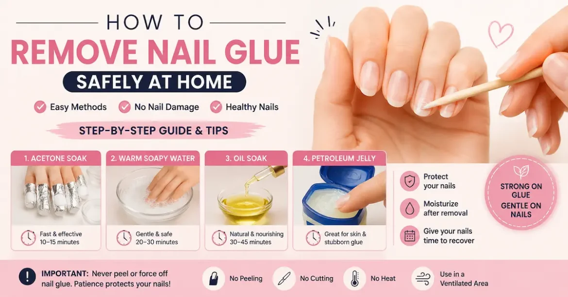 how to remove nail glue safely